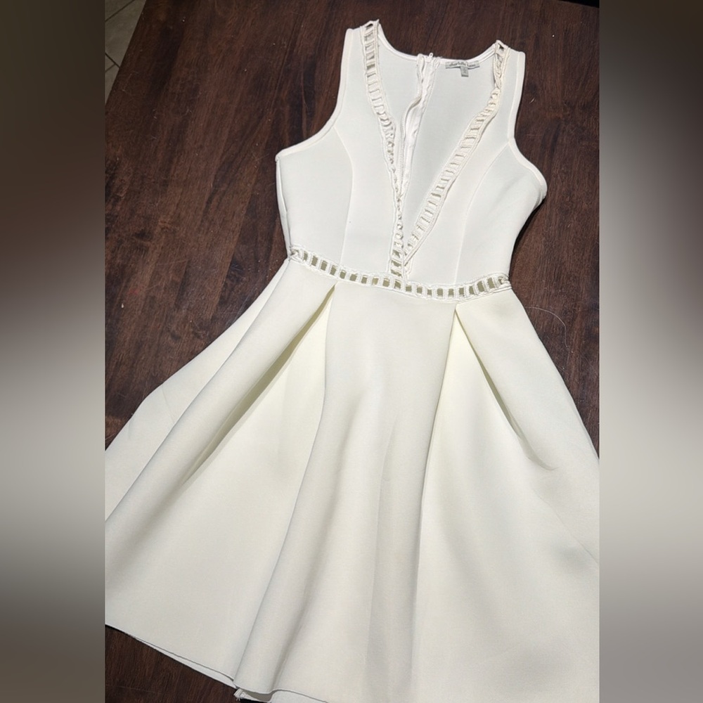 Charlotte Russe Cream Knit Detail Top